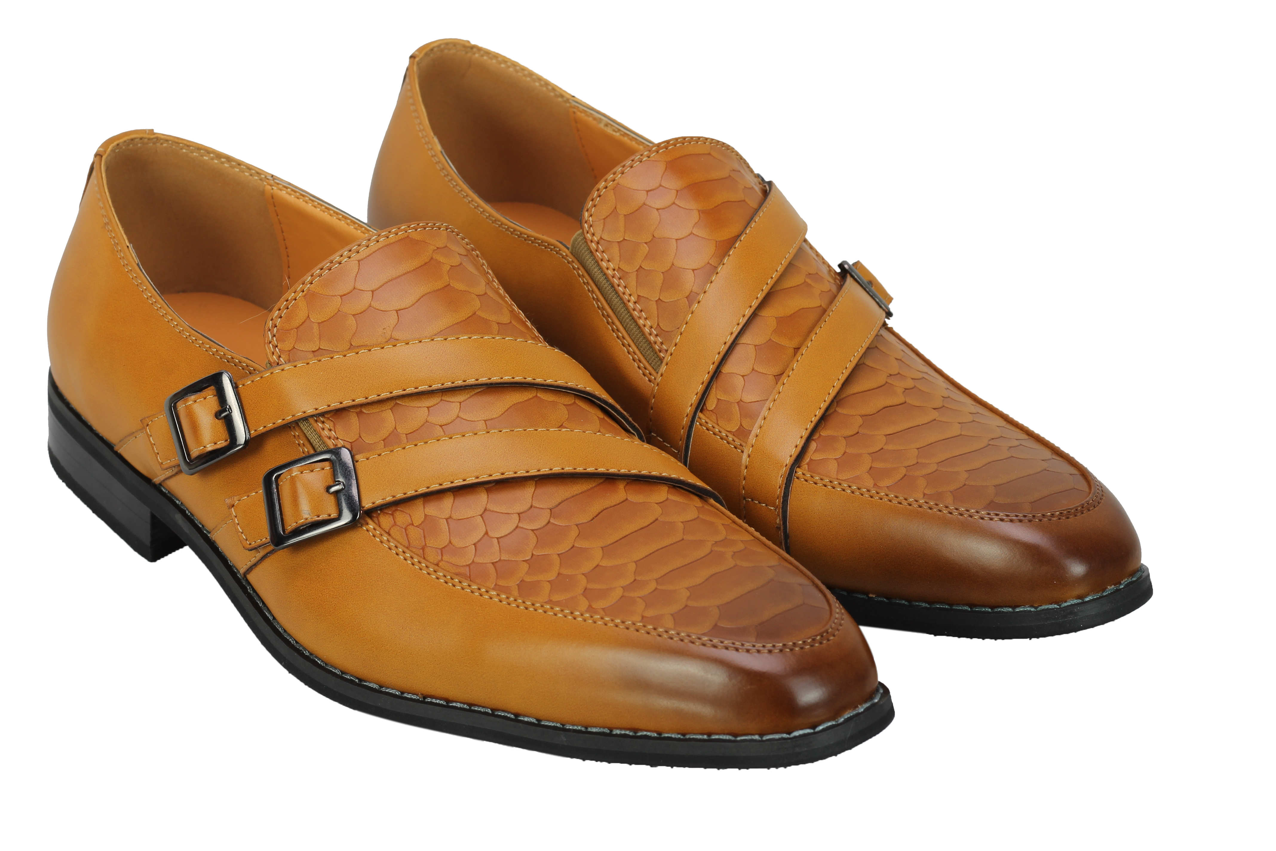 Mens Leather Lined Monk Strap Slip on Shoes Smart Italian Style Retro Loafers | eBay
